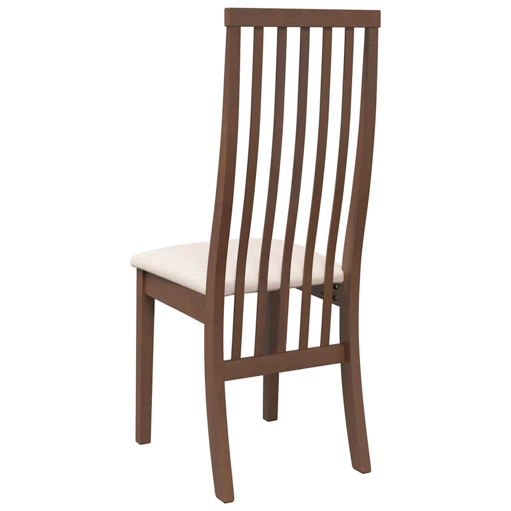 Eetkamerstoelen met kussens 2 st massief hout rubber bruin