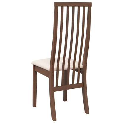 Eetkamerstoelen met kussens 2 st massief hout rubber bruin