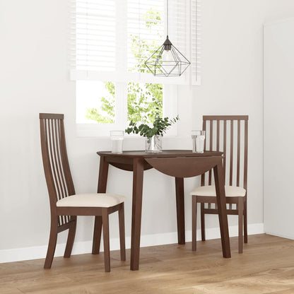 Eetkamerstoelen met kussens 2 st massief hout rubber bruin