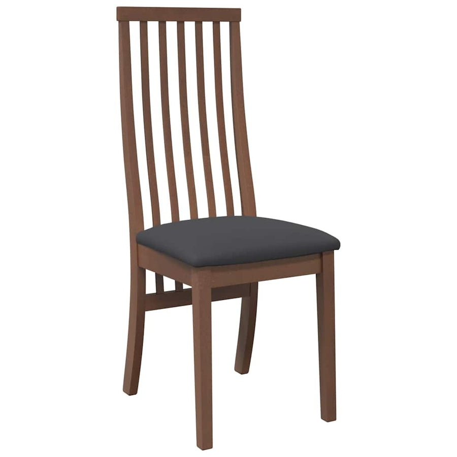 Eetkamerstoelen Met Kussens Massief Hout Rubber Bruin en zwart