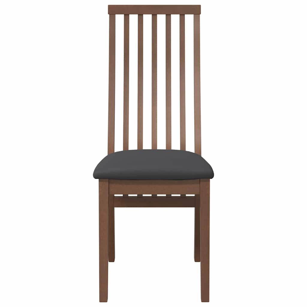 Eetkamerstoelen Met Kussens Massief Hout Rubber Bruin en zwart