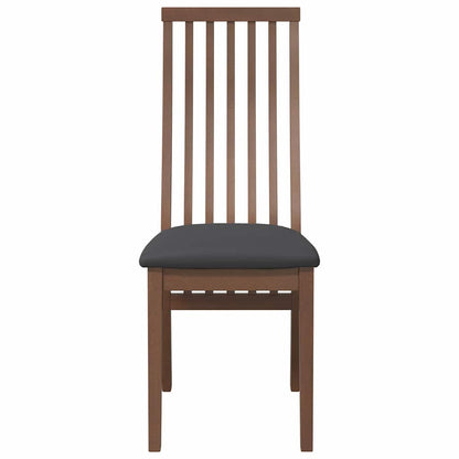 Eetkamerstoelen Met Kussens Massief Hout Rubber Bruin en zwart
