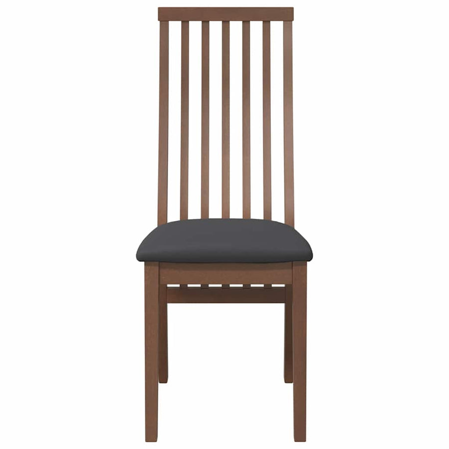 Eetkamerstoelen Met Kussens Massief Hout Rubber Bruin en zwart