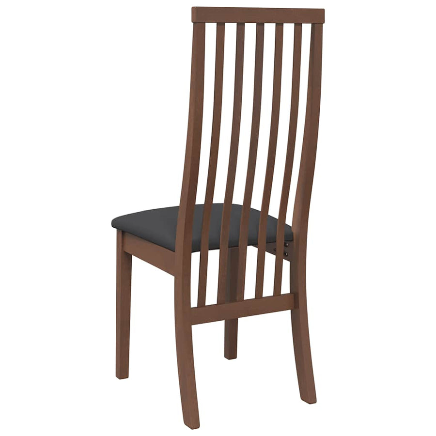 Eetkamerstoelen Met Kussens Massief Hout Rubber Bruin en zwart