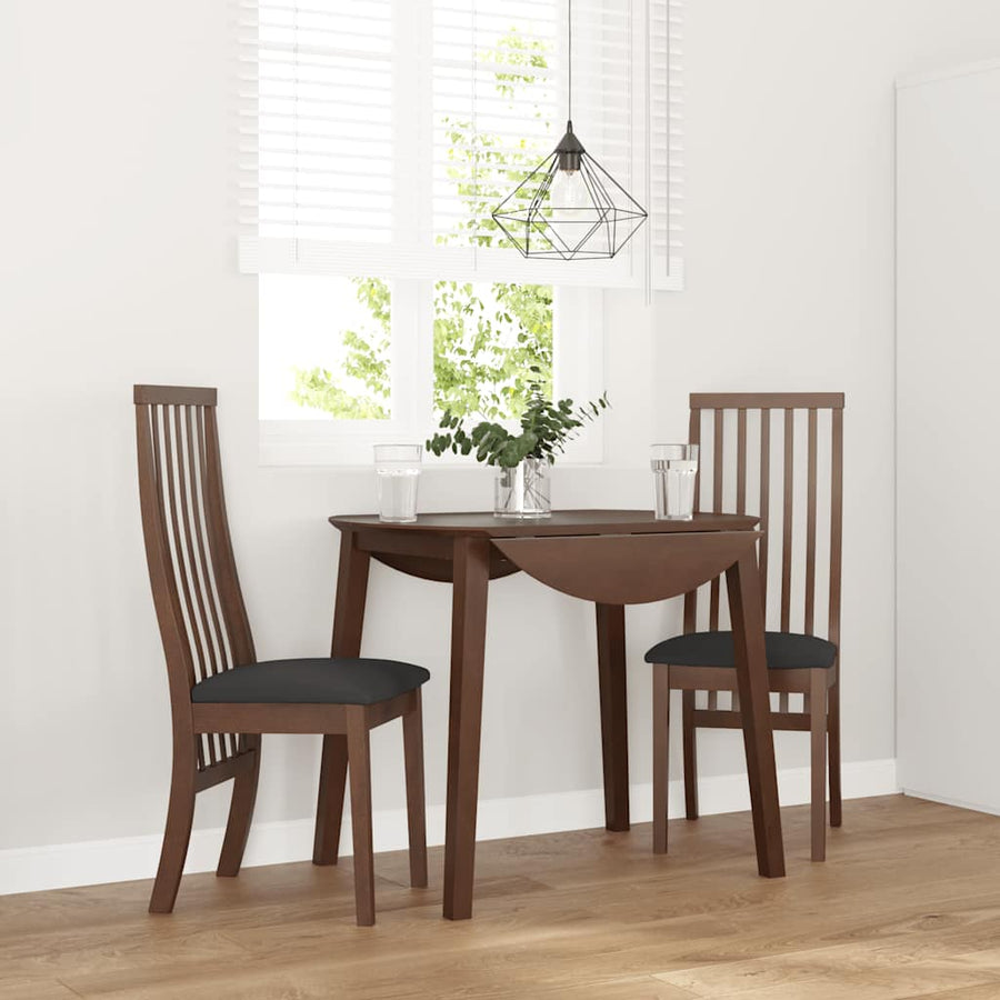 Eetkamerstoelen Met Kussens Massief Hout Rubber Bruin en zwart