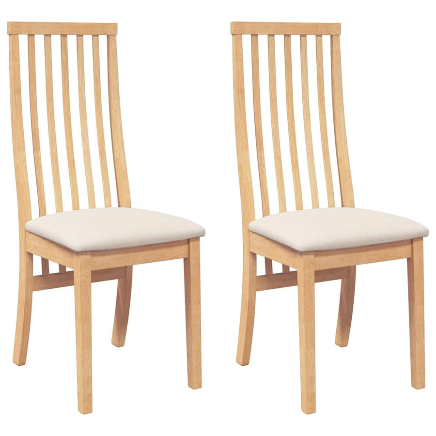Eetkamerstoelen met kussens 2 st massief hout rubber
