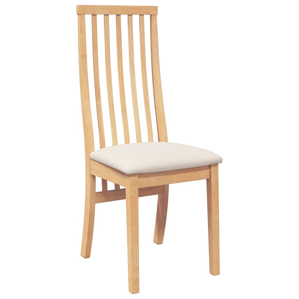 Eetkamerstoelen met kussens 2 st massief hout rubber