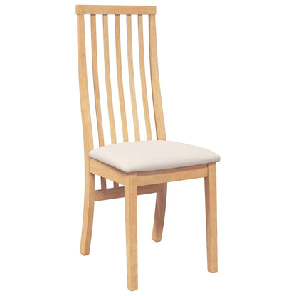 Eetkamerstoelen met kussens 2 st massief hout rubber