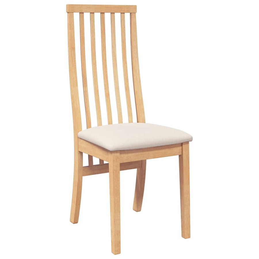 Eetkamerstoelen met kussens 2 st massief hout rubber