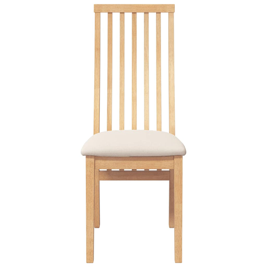 Eetkamerstoelen met kussens 2 st massief hout rubber