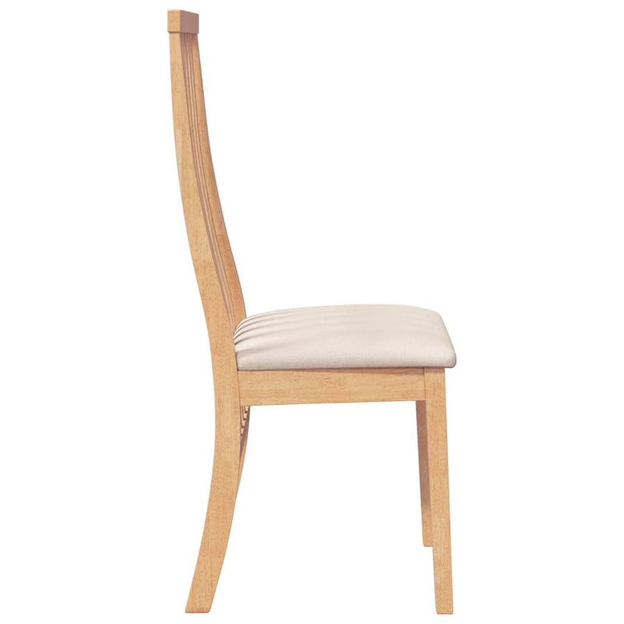 Eetkamerstoelen met kussens 2 st massief hout rubber