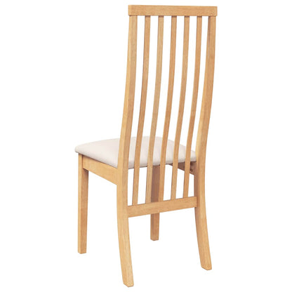 Eetkamerstoelen met kussens 2 st massief hout rubber