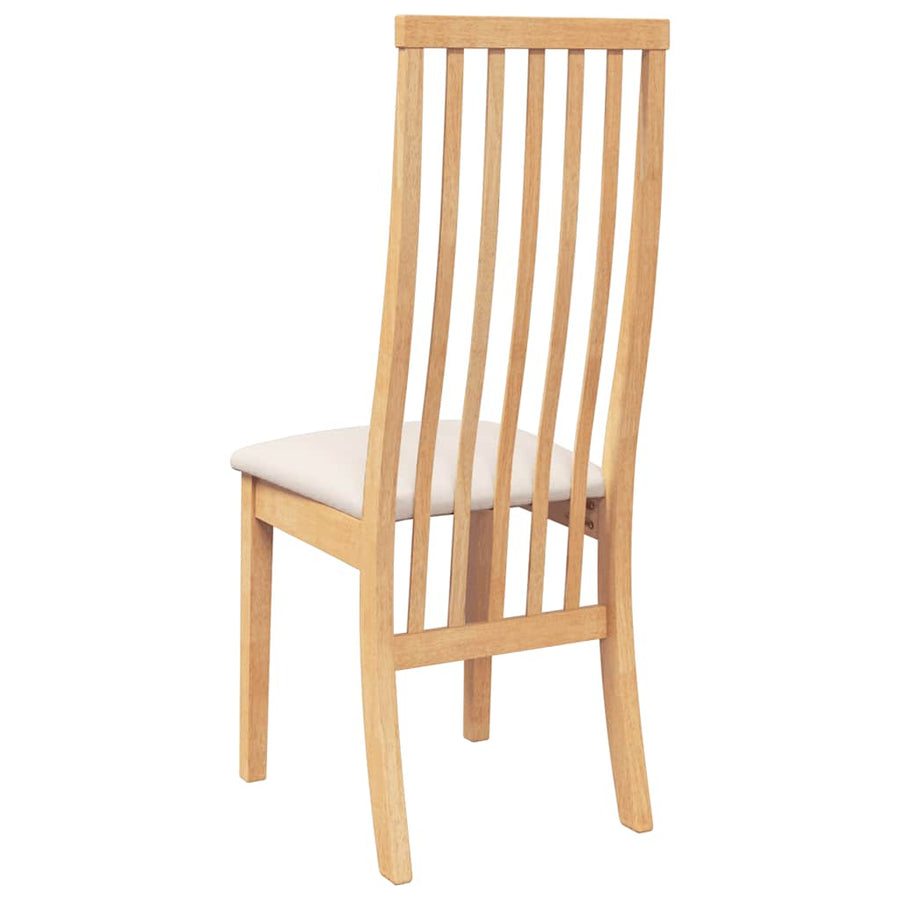 Eetkamerstoelen met kussens 2 st massief hout rubber