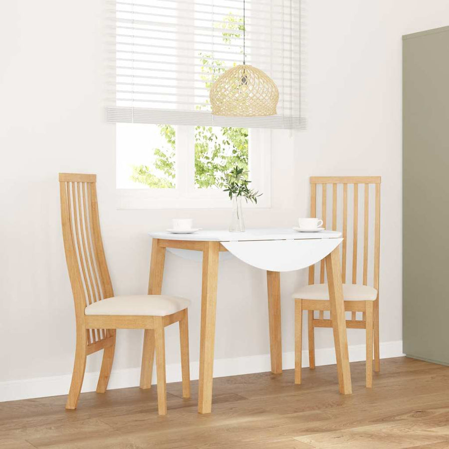 Eetkamerstoelen met kussens 2 st massief hout rubber