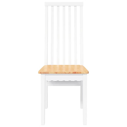 Eetkamerstoelen 2 st massief hout rubber wit