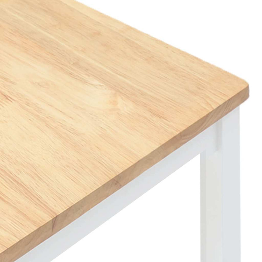 Eetkamerstoelen 2 st massief hout rubber wit