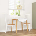 Eetkamerstoelen massief rubberhout 2 stuks wit naturel