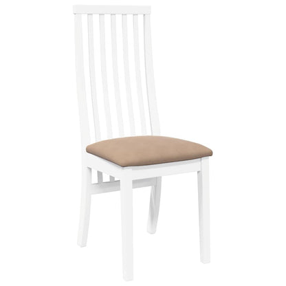 Eetkamerstoelen met kussens 2 st massief hout rubber wit