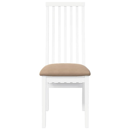 Eetkamerstoelen met kussens 2 st massief hout rubber wit