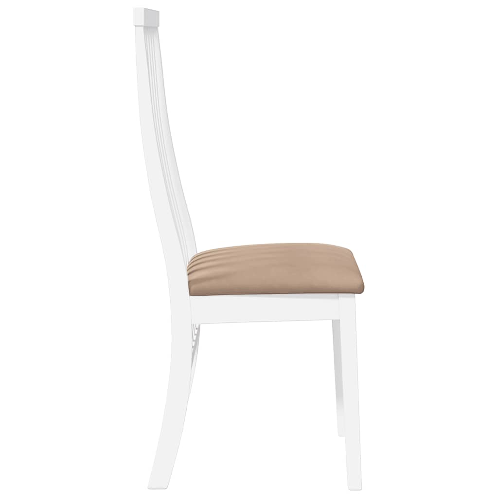 Eetkamerstoelen met kussens 2 st massief hout rubber wit