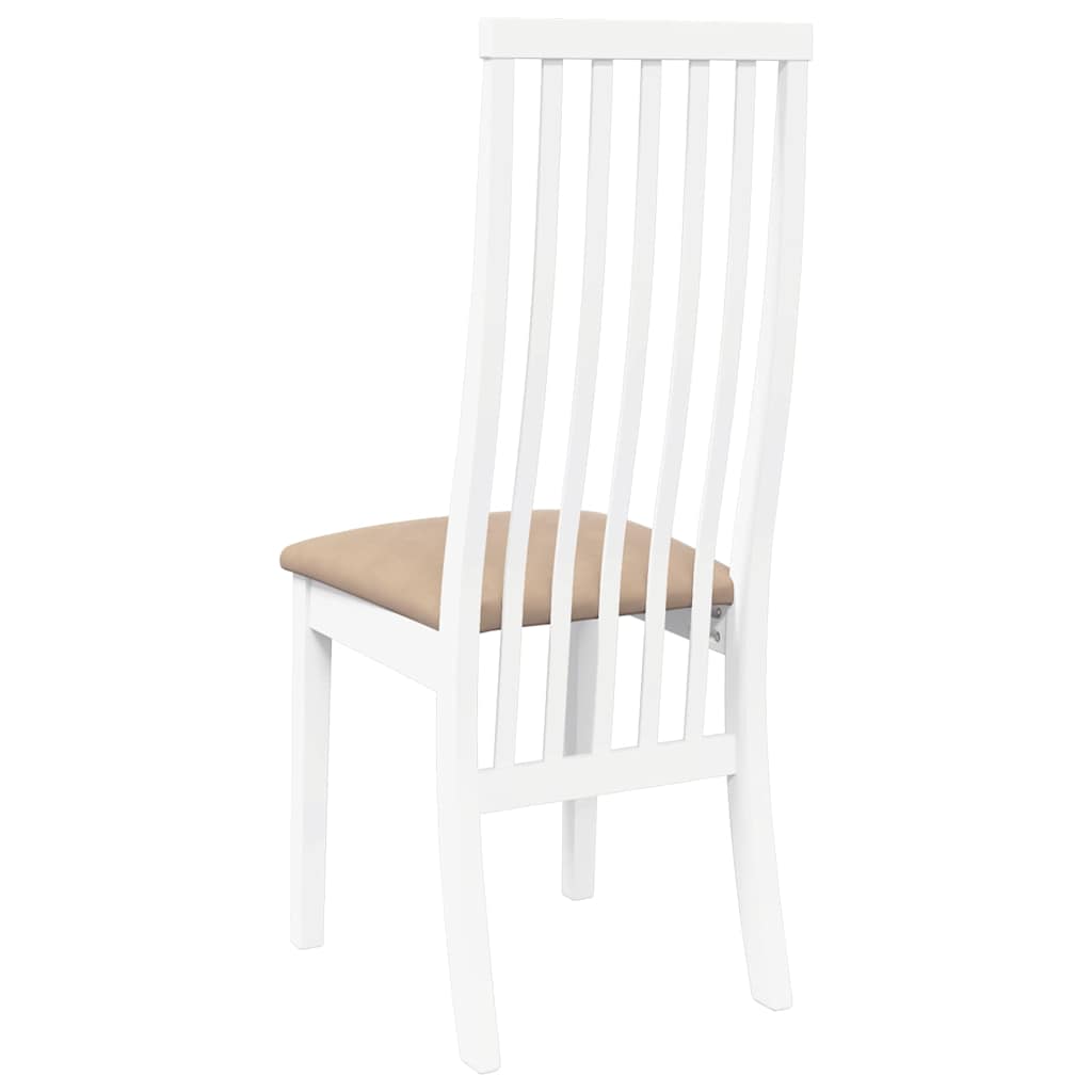 Eetkamerstoelen met kussens 2 st massief hout rubber wit