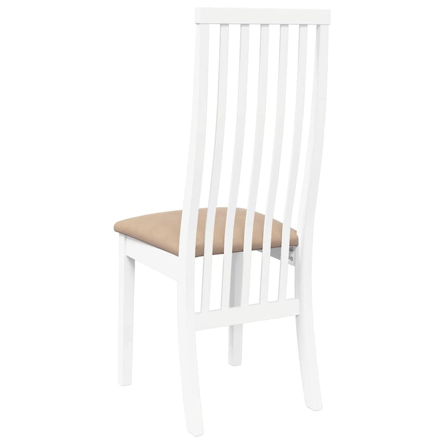 Eetkamerstoelen met kussens 2 st massief hout rubber wit