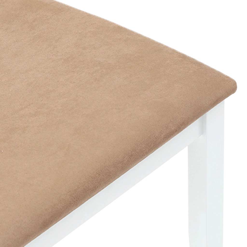 Eetkamerstoelen met kussens 2 st massief hout rubber wit