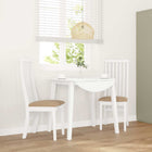 Eetkamerstoelen 2 st massief rubberhout wit met kussen