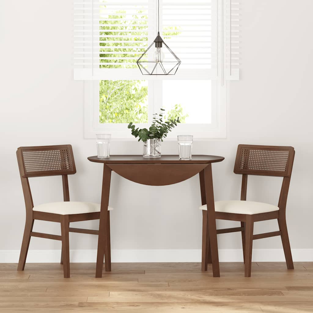 Eetkamerstoelen Met Kussens Massief Hout Rubber Bruin en licht
