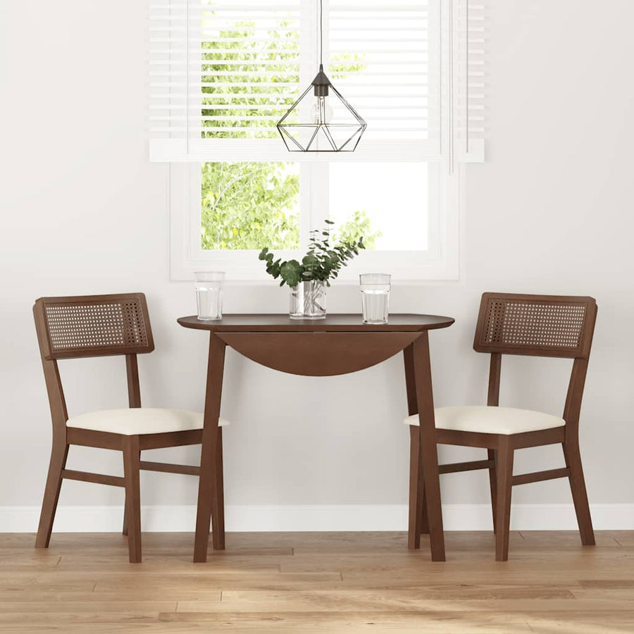 Eetkamerstoelen Met Kussens Massief Hout Rubber Bruin en licht