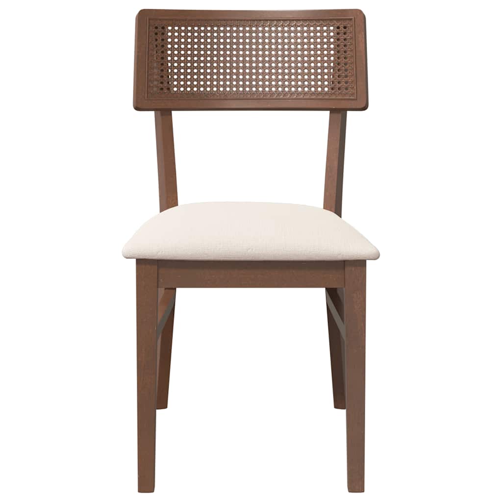 Eetkamerstoelen Met Kussens Massief Hout Rubber Bruin en licht