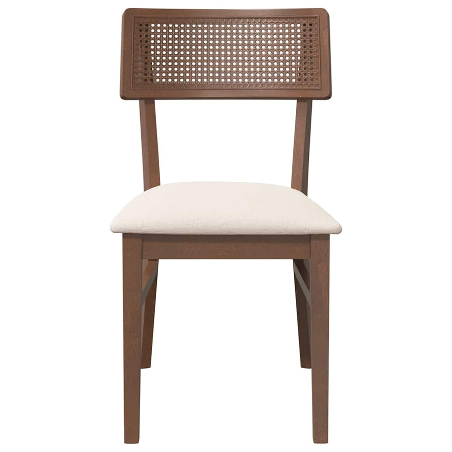 Eetkamerstoelen Met Kussens Massief Hout Rubber Bruin en licht
