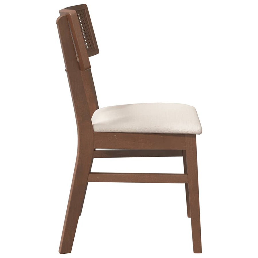 Eetkamerstoelen Met Kussens Massief Hout Rubber Bruin en licht