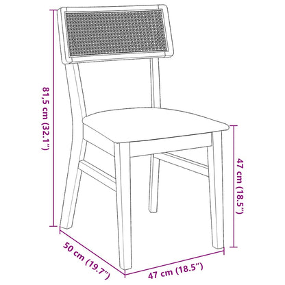 Eetkamerstoelen Met Kussens Massief Hout Rubber Bruin en licht