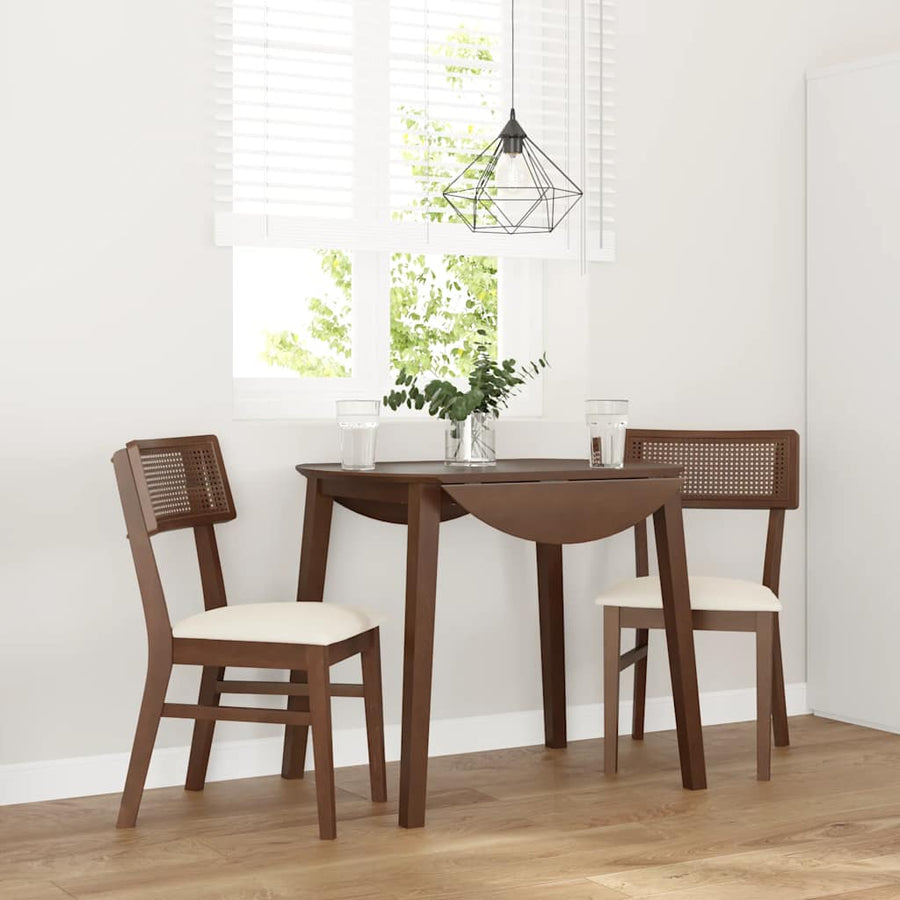 Eetkamerstoelen Met Kussens Massief Hout Rubber Bruin en licht