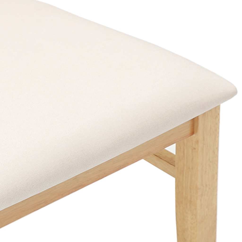 Eetkamerstoelen Met Kussens Massief Hout Rubber Naturel en licht