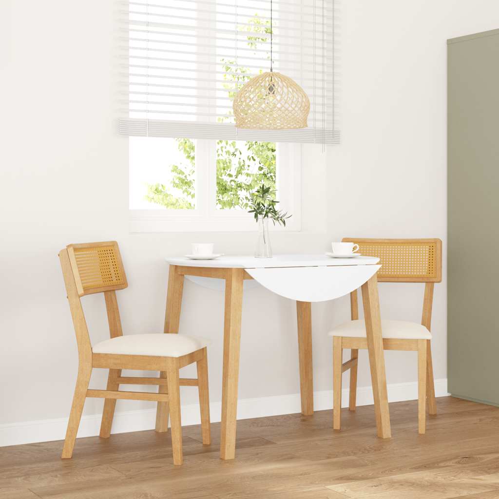 Eetkamerstoelen Met Kussens Massief Hout Rubber Naturel en licht