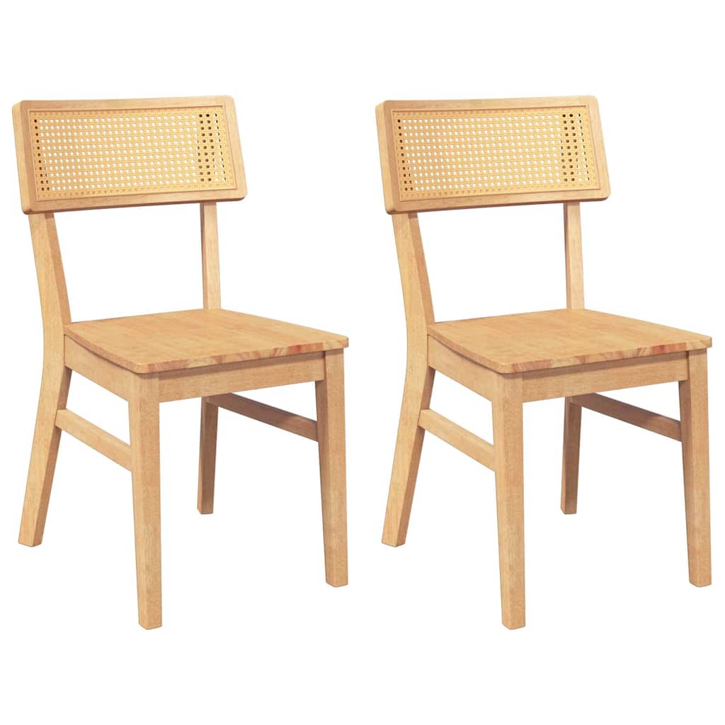 Eetkamerstoelen Massief Hout Rubber Naturel