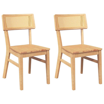 Eetkamerstoelen Massief Hout Rubber Naturel