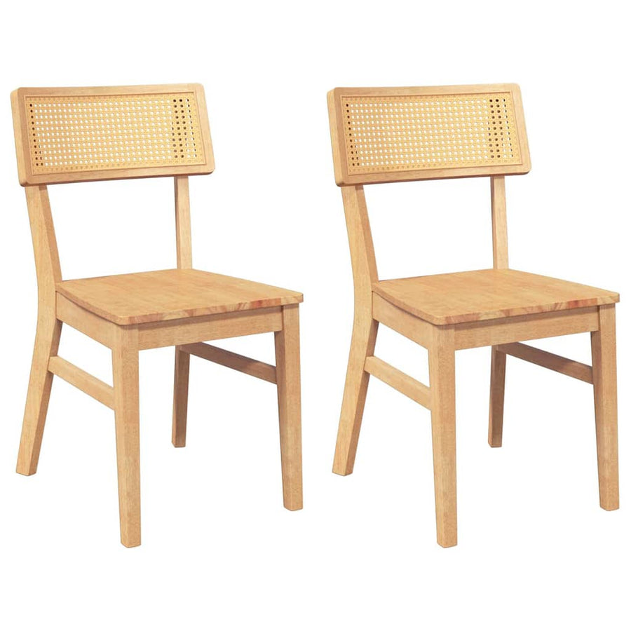 Eetkamerstoelen Massief Hout Rubber Naturel