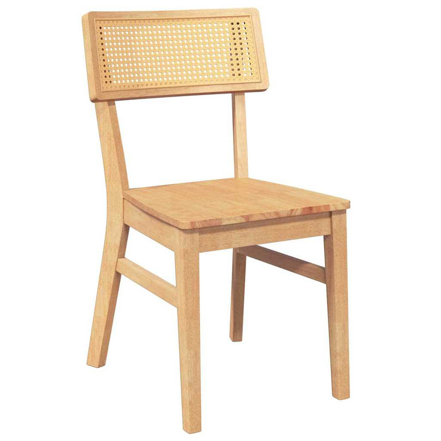 Eetkamerstoelen Massief Hout Rubber Naturel