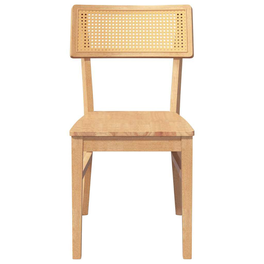 Eetkamerstoelen Massief Hout Rubber Naturel