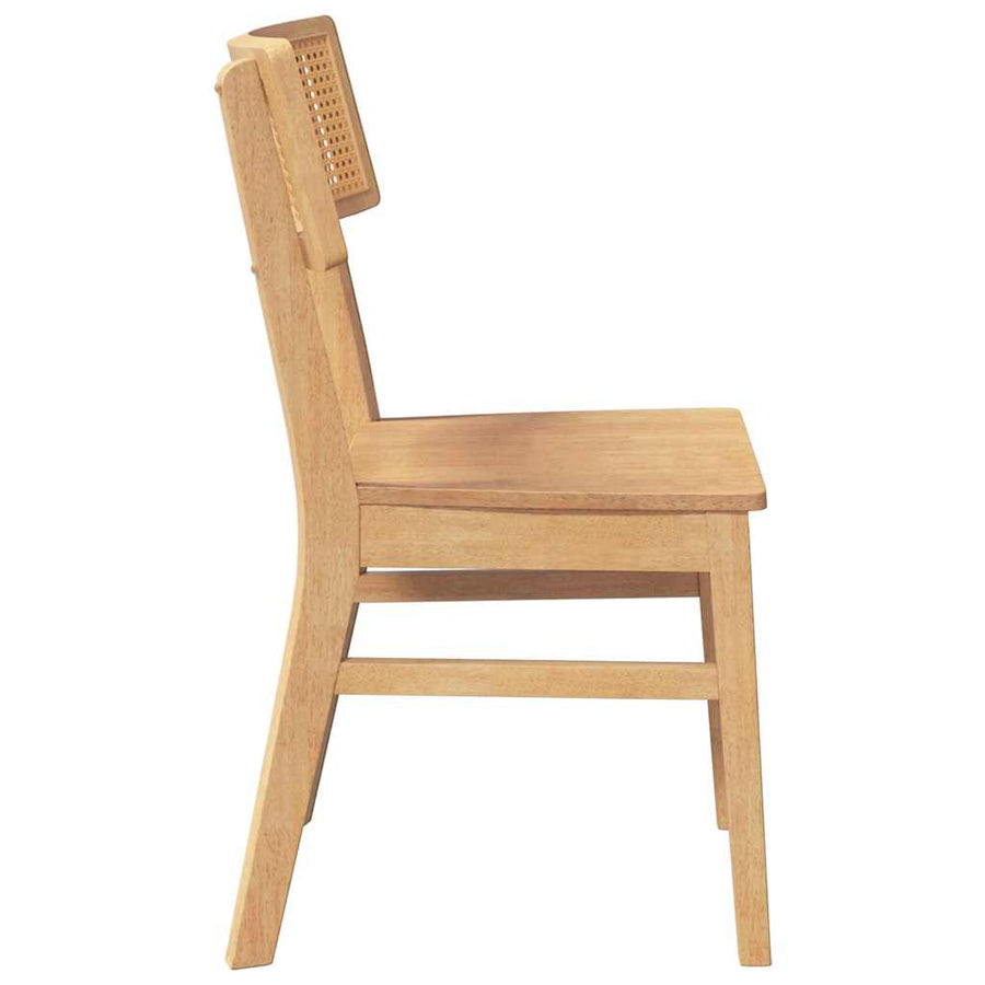 Eetkamerstoelen Massief Hout Rubber Naturel