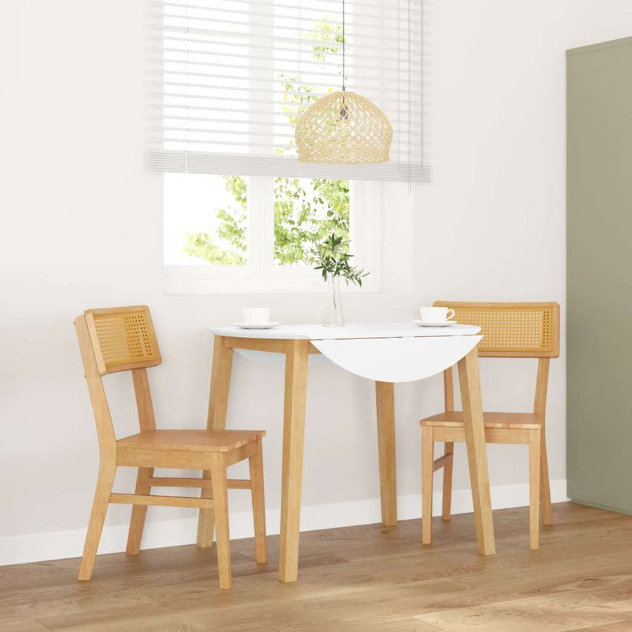 Eetkamerstoelen Massief Hout Rubber Naturel