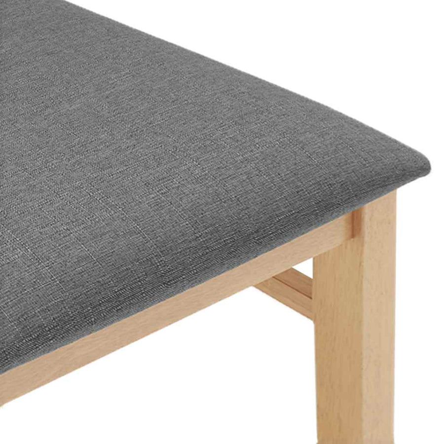 Eetkamerstoelen Met Kussens Massief Hout Rubber Naturel en wit