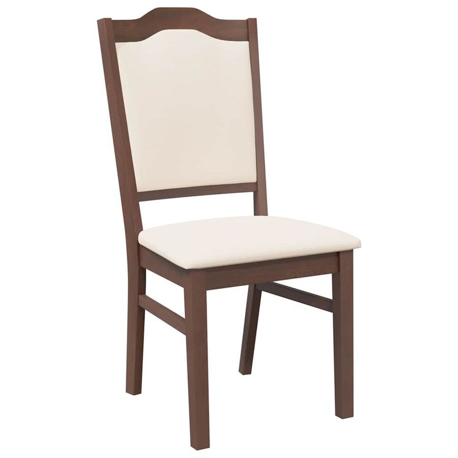 Eetkamerstoelen met kussens 2 stuks bruin massief hout rubber