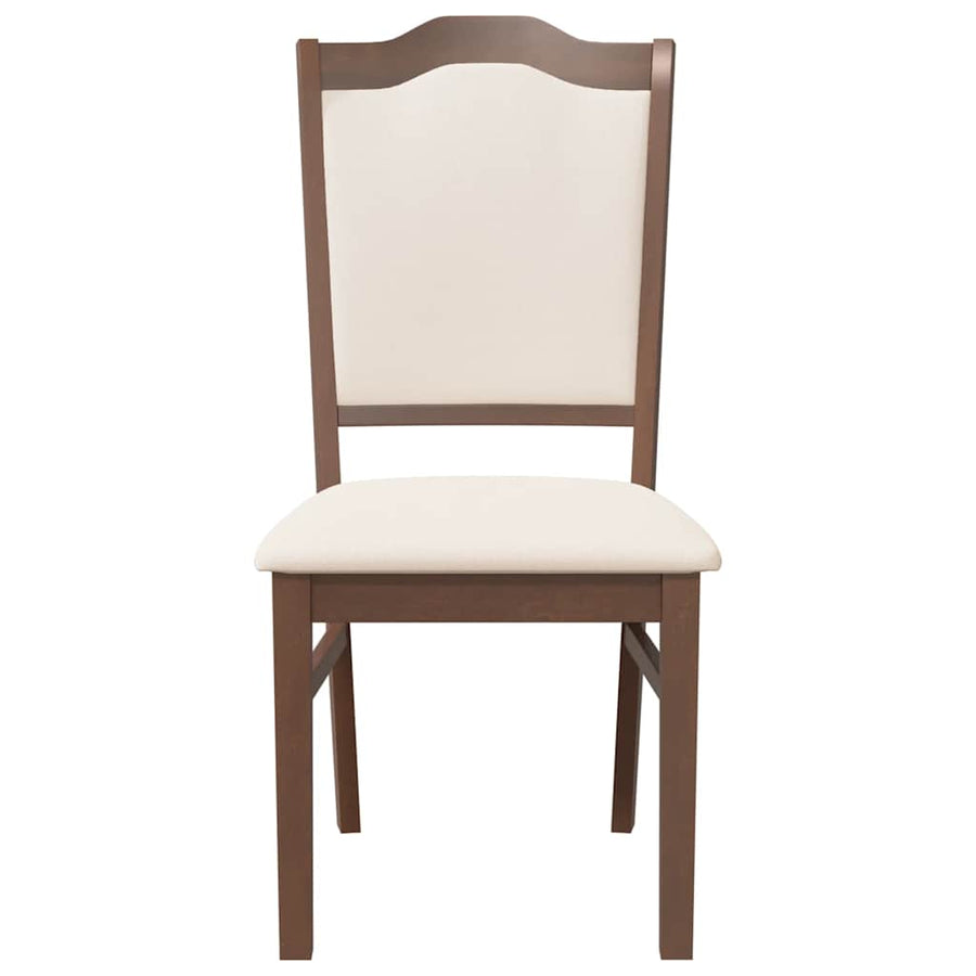 Eetkamerstoelen met kussens 2 stuks bruin massief hout rubber