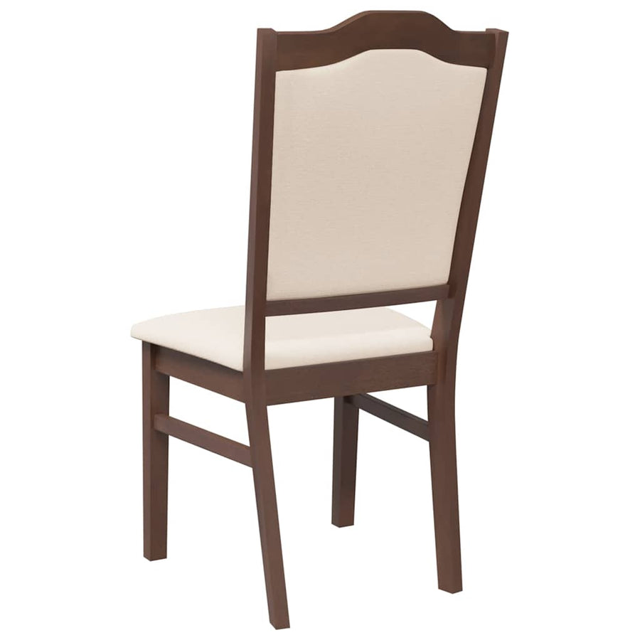 Eetkamerstoelen met kussens 2 stuks bruin massief hout rubber