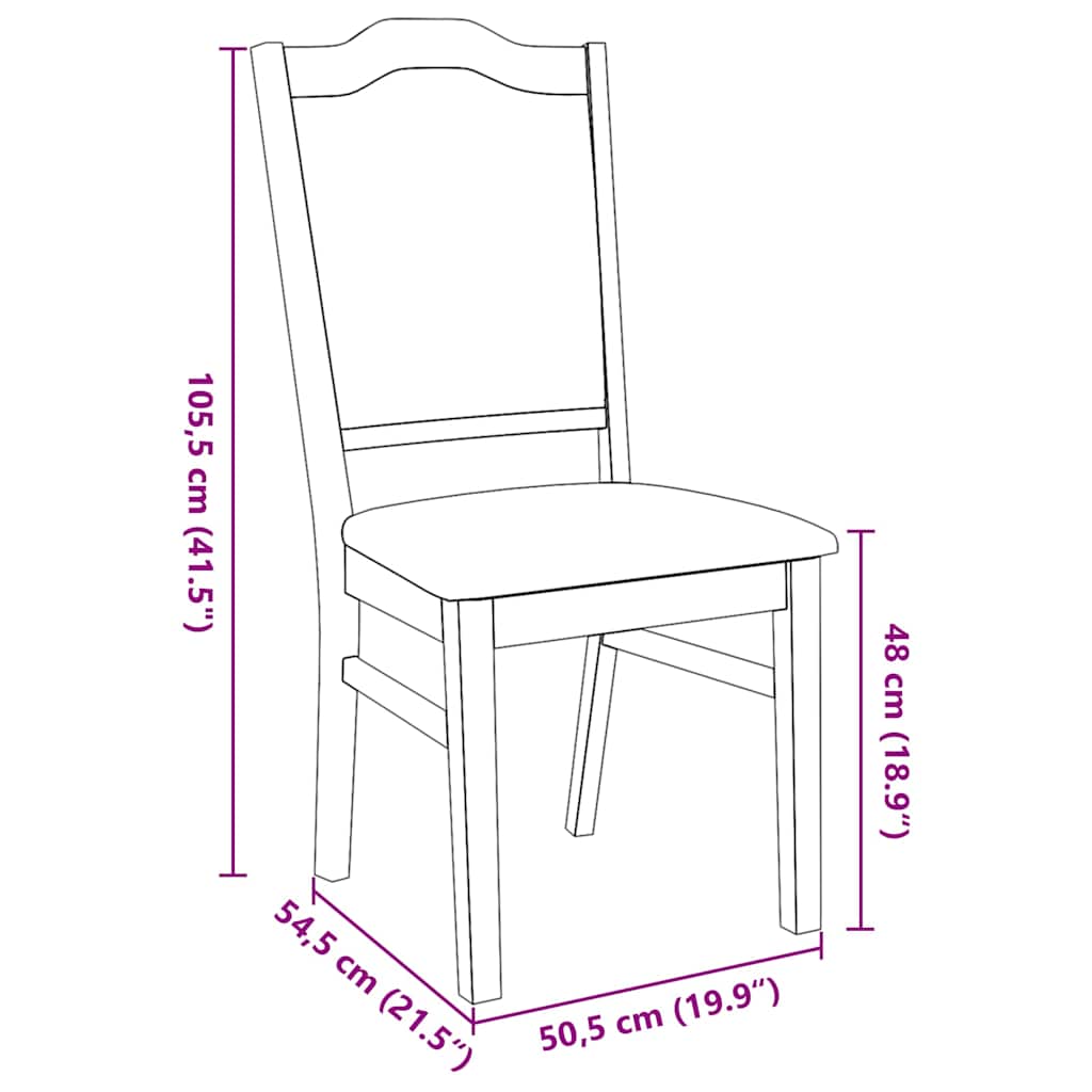 Eetkamerstoelen met kussens 2 stuks bruin massief hout rubber