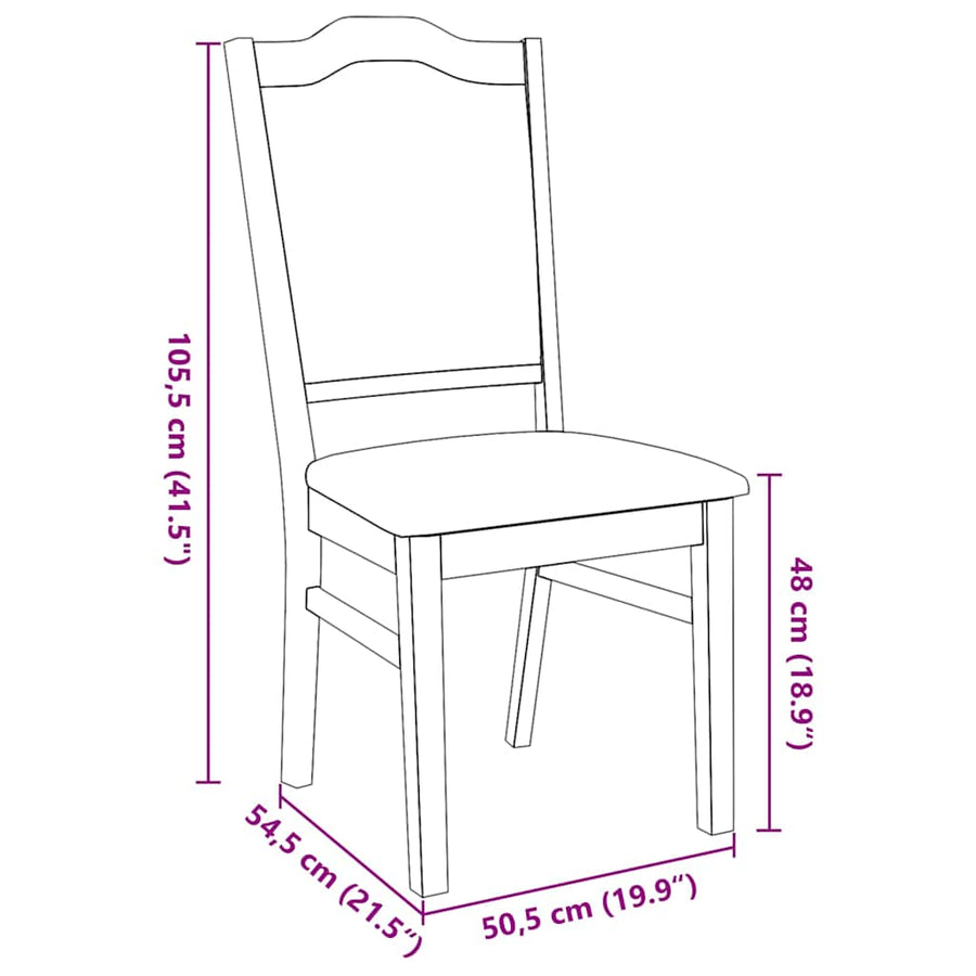 Eetkamerstoelen met kussens 2 stuks bruin massief hout rubber